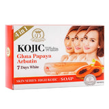 Kojic White Gluta Papaya Arbutin 7 Days Whitening Soap 160ml for brightening, dark spots removal, and even skin tone