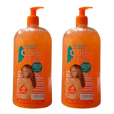 Two bottles of Caro White shower gel on a white background